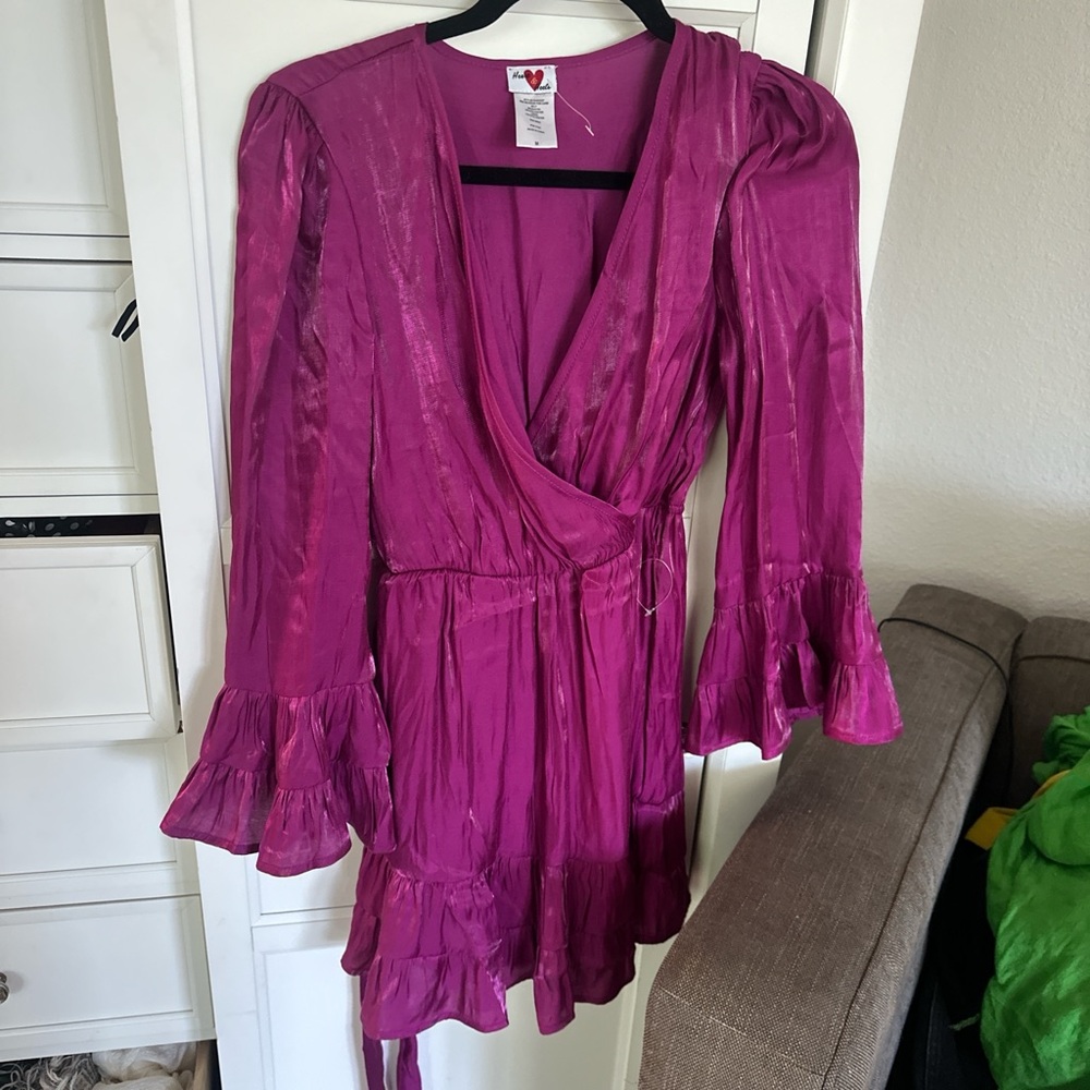 Vibrant Pink Long Sleeve Dress